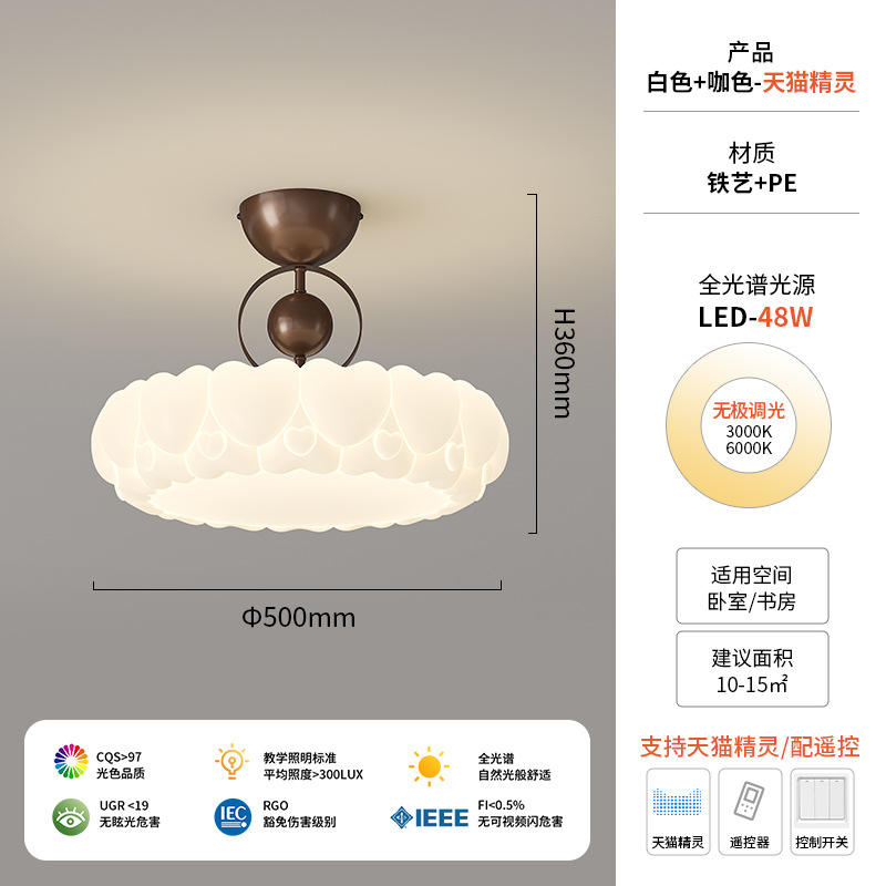 Diga lámpara de techo de dormitorio francés estudio de dormitorio de crema medieval diseño de lámpara de mariposa simple protección ocular de espectro completo