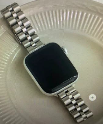 Подходящий ремешок для Apple iWatch 11-го поколения 10/987, из нержавеющей стали, тонкая модель с тремя бусинками, для женщин