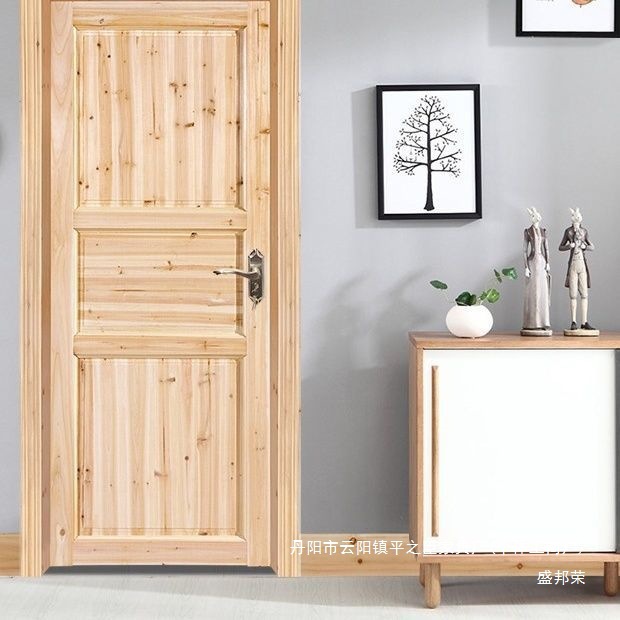 厂家直销农村老式木门定作出租屋简易门实木杉木原木房间套装门农