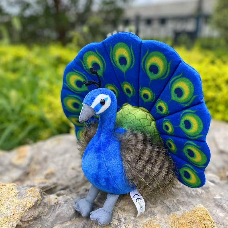 Simulación creativa de pavo real juguetes de peluche muñecas recuerdos zoológicos muñecas de tela muñecas regalos para niños al por mayor