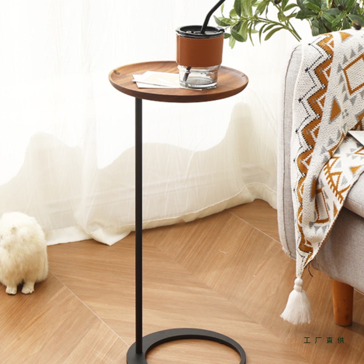 Simple and Luxurious Mini Solid Wood Bedside Table, Narrow Corner Table, Living Room, Bedroom, Sofa, Small Table, Movable Coffee Table