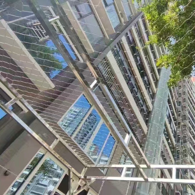 厂家供应不锈钢绳网卡扣编织防坠安全网动物园笼舍边坡动物防护网