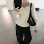 撞色秋冬季显瘦新款毛衣