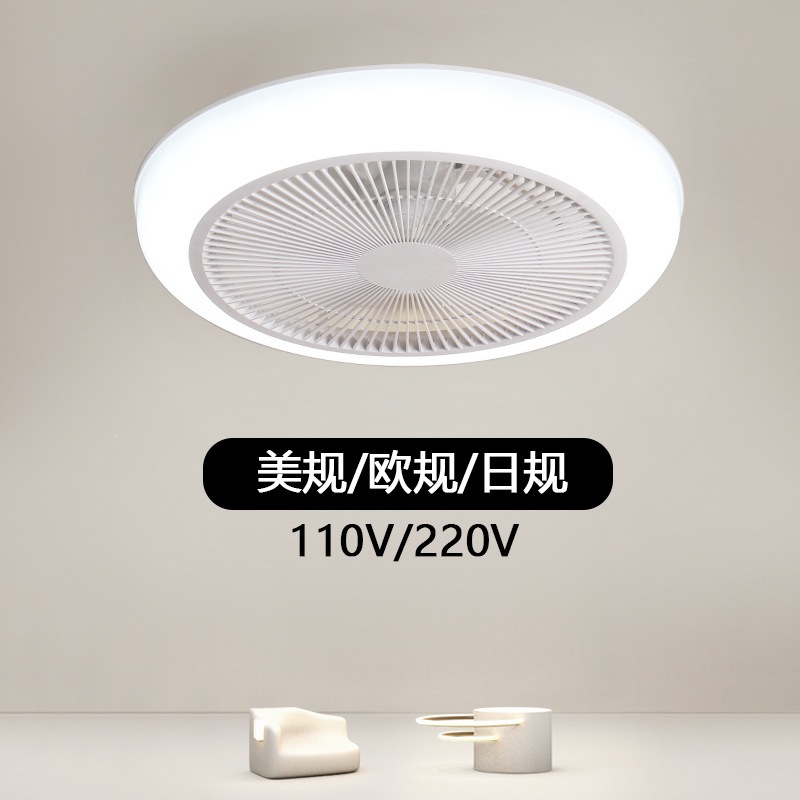 Ventilador de Techo con Luz 110V de Plástico PC con Control Remoto para Dormitorio