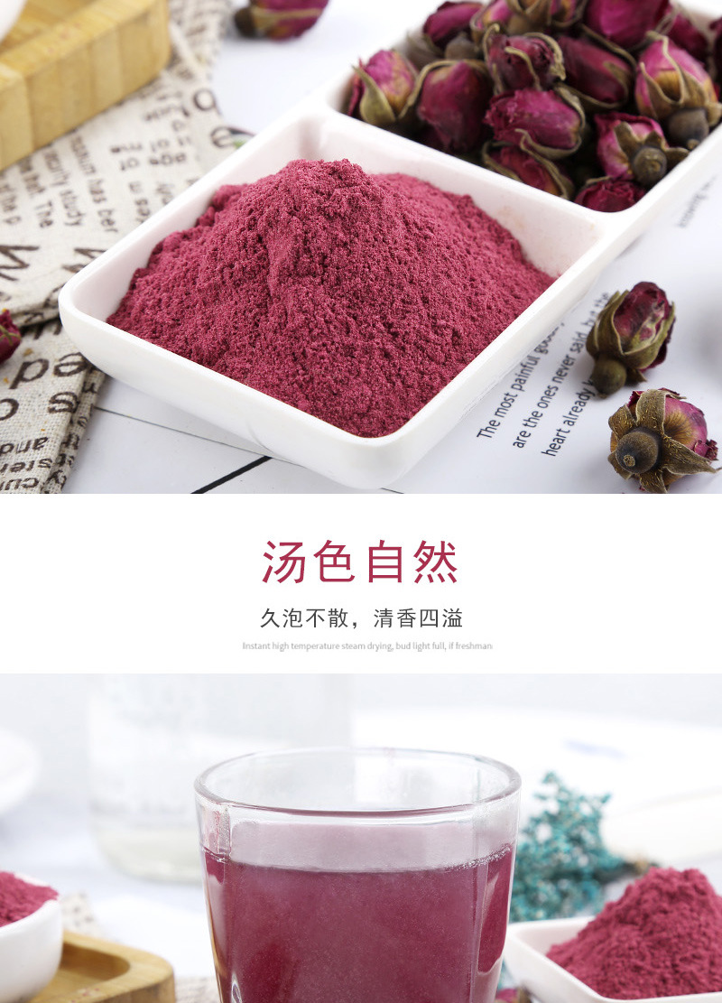 Rose Flower Powder (Rosa rugosa) — Low-Temperature Milled Pink Rose Petal Powder, 500g in use