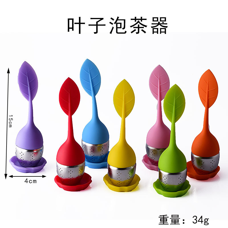 Flor de la hoja del árbol Filtro de té de silicona colador de té creativo Bola de té colador de té en forma de corazón fabricante de té de silicona resistente a altas temperaturas