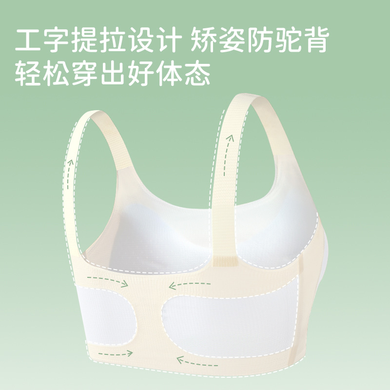 La primera etapa del desarrollo, sin costuras, transpirable, cómodo, suave, sujetador para niña, chaleco antibacteriano y anticonvexo de alta elasticidad para niña