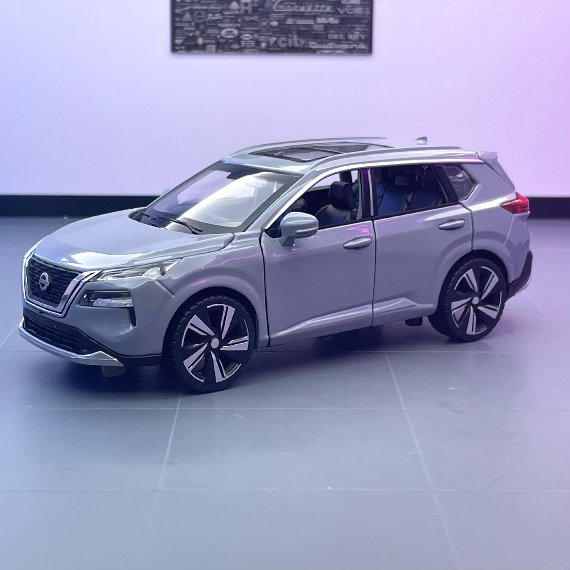Zhongyuan xinghejin modelo de coche 1:32 Nissan Qijun vehículo todoterreno Tire hacia atrás coche de juguete modelo de música decoración caja de polvo