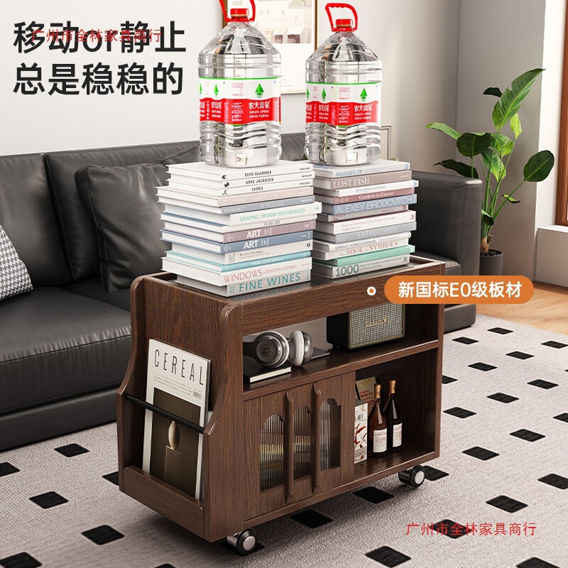 边几小推车客厅沙发家用茶几新款小户型置物架储物柜可移动床头柜|undefined
