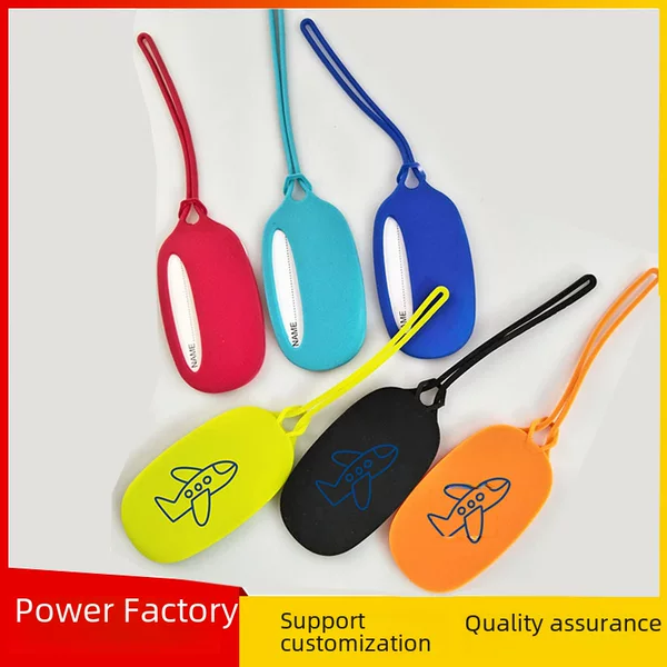 Factory Supply Oval Silicone Luggage Tag Travel Aircraft Luggage Tag Luggage Tag Printable logo