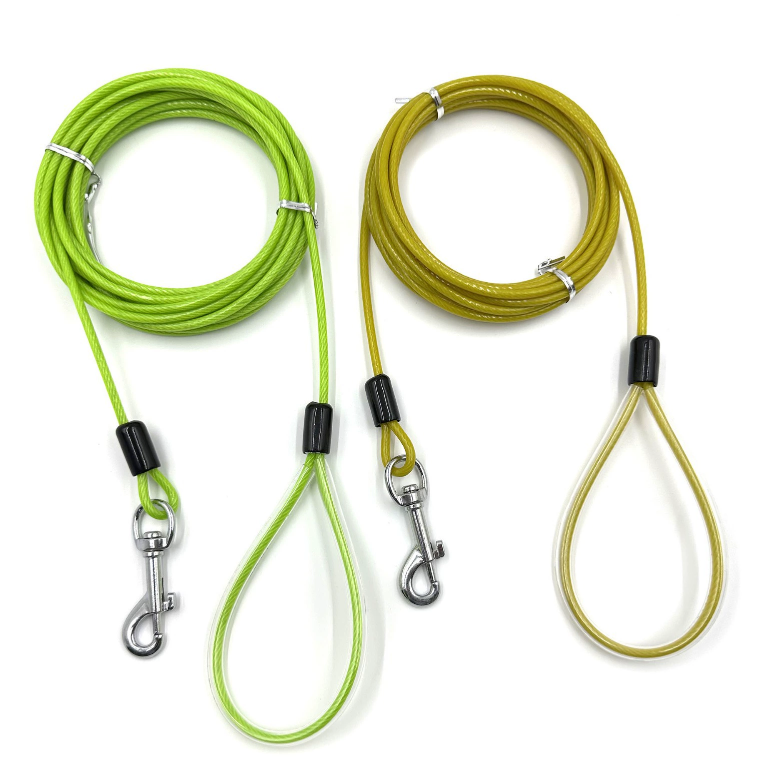 Стальной тросовый поводок с пластиковой ручкой, поводок для собак, индивидуальный размер, поводок для питомцев 5 мм, поводок для маленьких собак