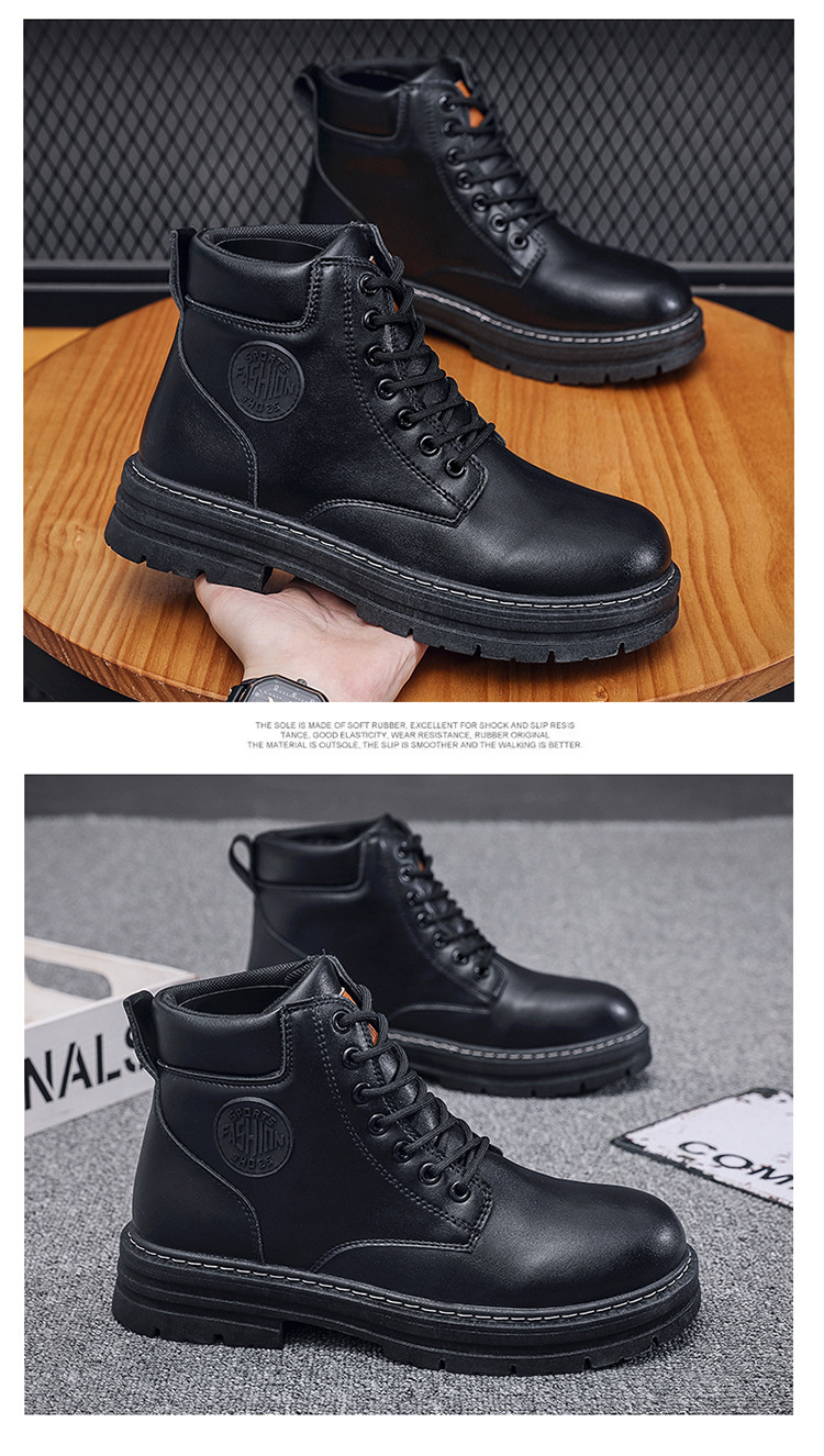 Herren Martin Boots High-top Britischer Stil Mit Dicker Sohle_voghion.com