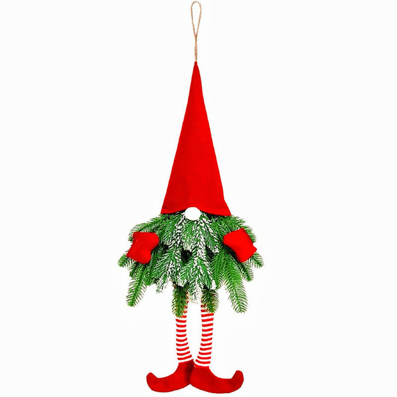 クリスマス装飾用品 クリスマスガーランド クリスマスペンダント 短足赤と白のストリップ サンタクロースガーランド ウォールドアハンギング|undefined