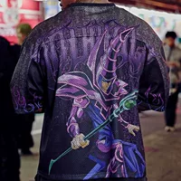 Американский YOUNGLA совместное название Yu-Gi-Oh Gaming King Super Fitness Спортивные свободные дыры случайные короткие рукава