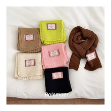 韩系针织围巾男女童秋冬季2025儿童氛围感百搭保暖软糯护颈围脖