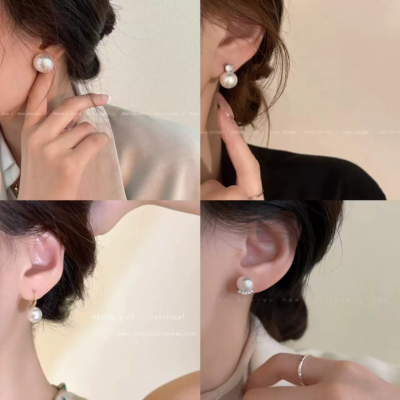 韩国fever同款925纯银针珍珠耳钉女百搭气质简约耳环小众高级耳饰