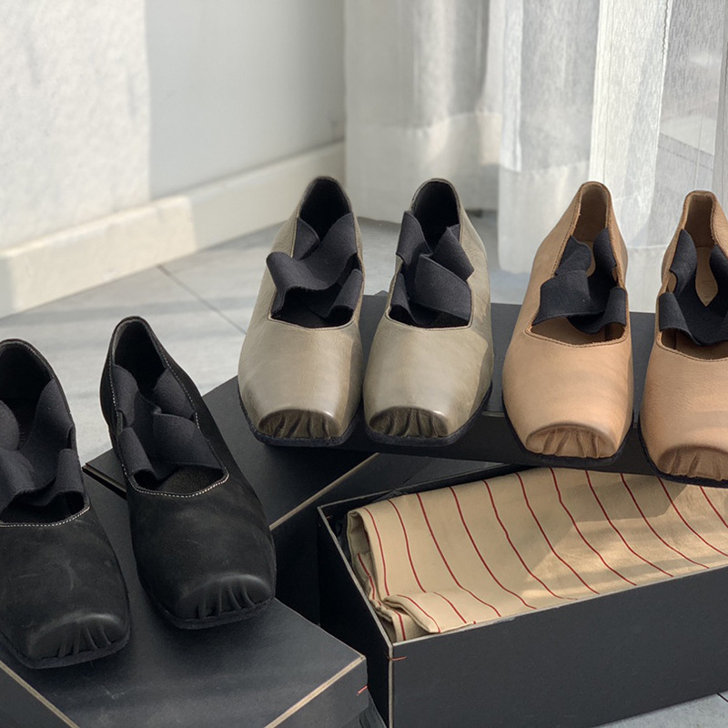 European and American uma Ballet Shoes Women Wang New Vintage Mary Cross Strap Antique Single Shoes Handmade High Heels