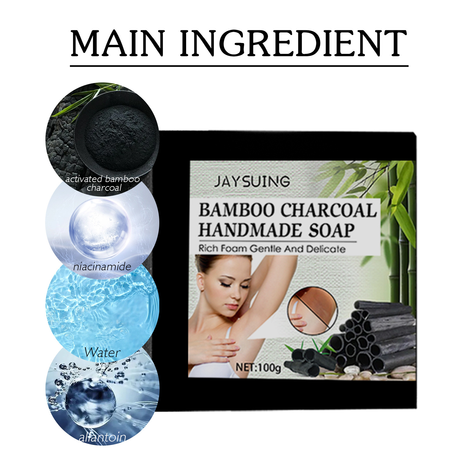 „Jaysuing“ rankų darbo bambuko anglies muilas kūno valymui ir melanino nuosėdų gėlinimui pažastyse_voghion.com