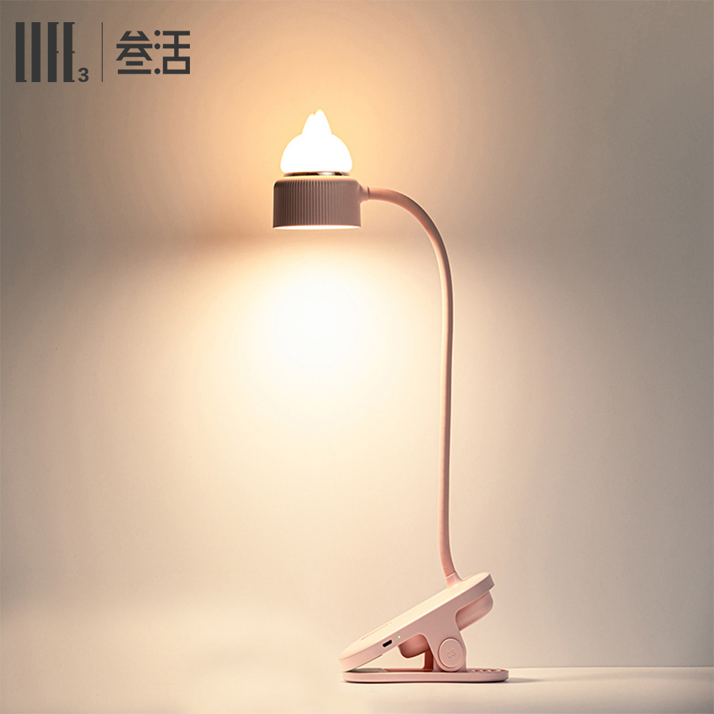 Sanhuo creative cat led eye protection clip desk lamp usb rechargeable bedside student dormitory night light reading light
