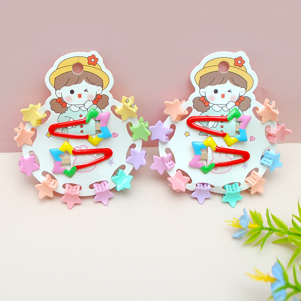 Flores de niños pequeños clip de agarre adorable BB clip conjunto clip de pestaña color caramelo acabador de cabello cortado lateral tarjeta de cabello de niña