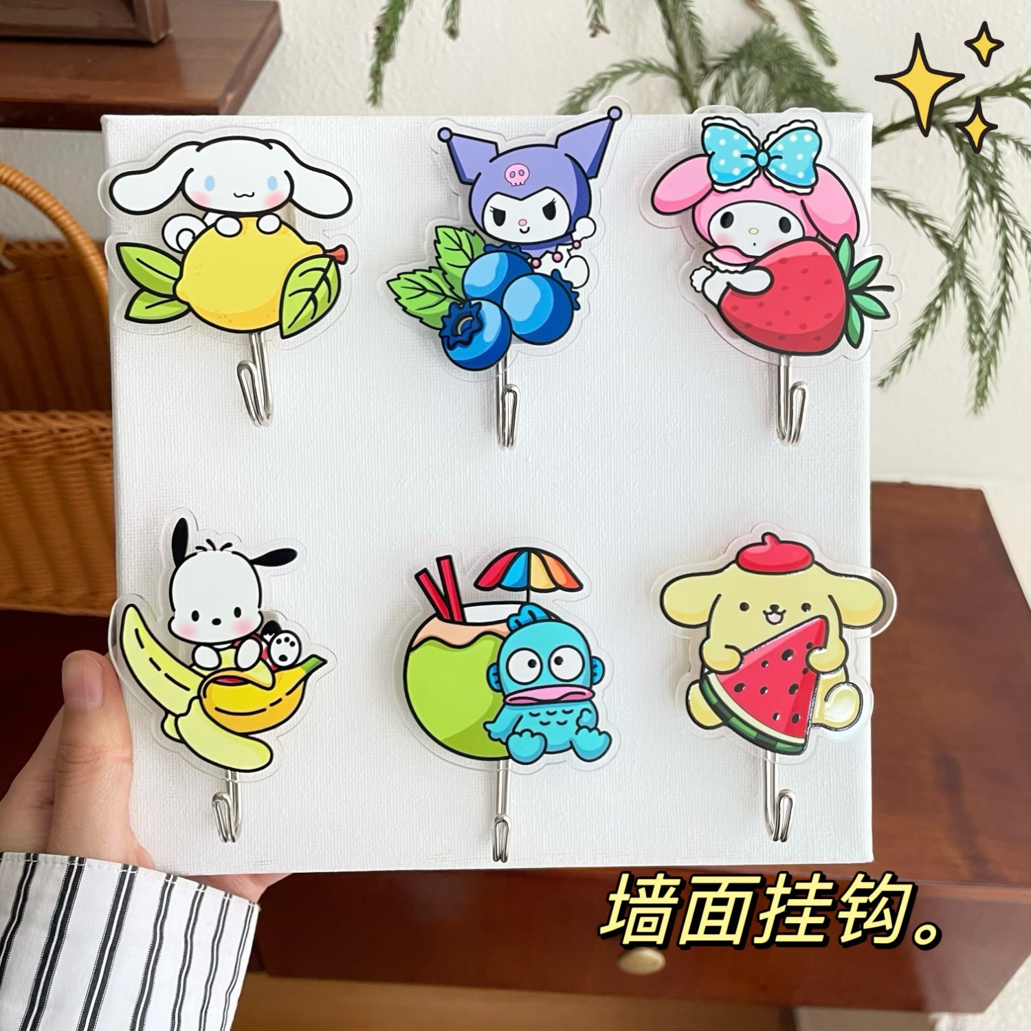 Door Hook Cartoon Student Yiwu Small Commodity Bathroom Hook Cute Acrylic Seamless Hook No Punching