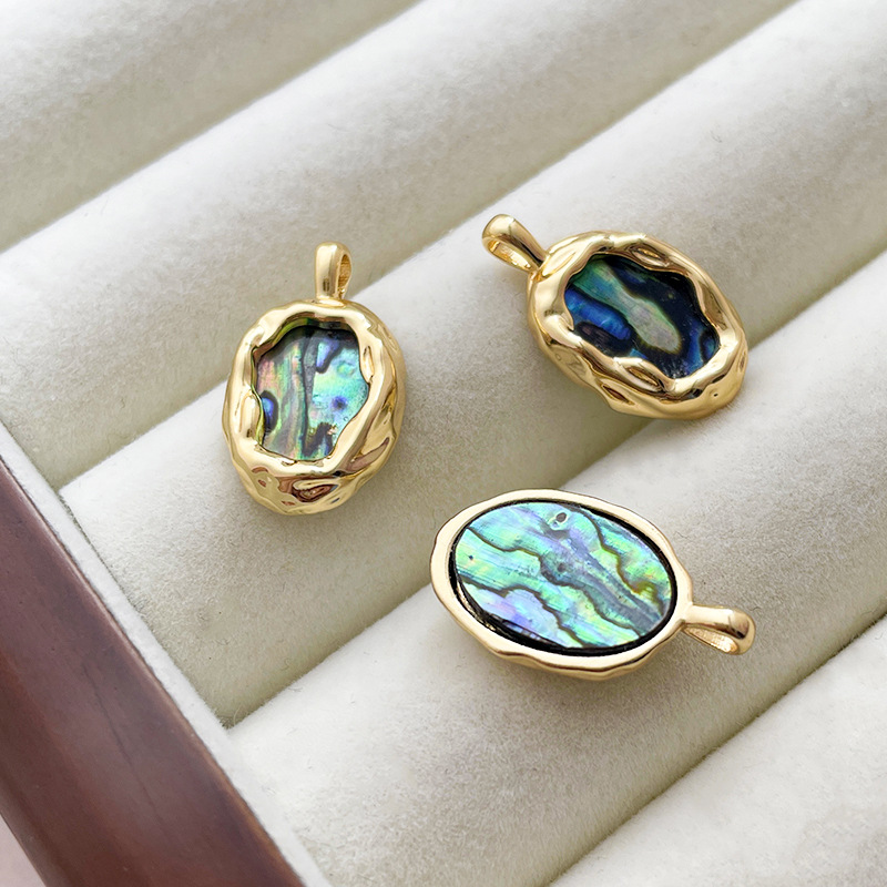 3g Weight Pendant Jewelry Making Type Shell Inlay Material DIY Jewelry Accessories Classification 1 Piece Quantity Copper Material Oval Pattern Plating, Inlay Design Retro Style 1 Piece Copper Shell Oval Pendant 7