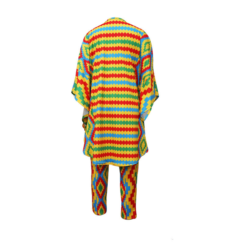 Fall Loose Digital Number Printing African Black People Two Piece Sets