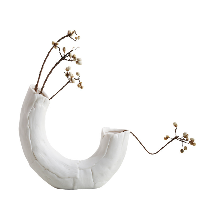 Jarrón de cerámica seca nórdica INS, creativo, para agua, decoración de oficina, sala de estar o comedor, para fotografía