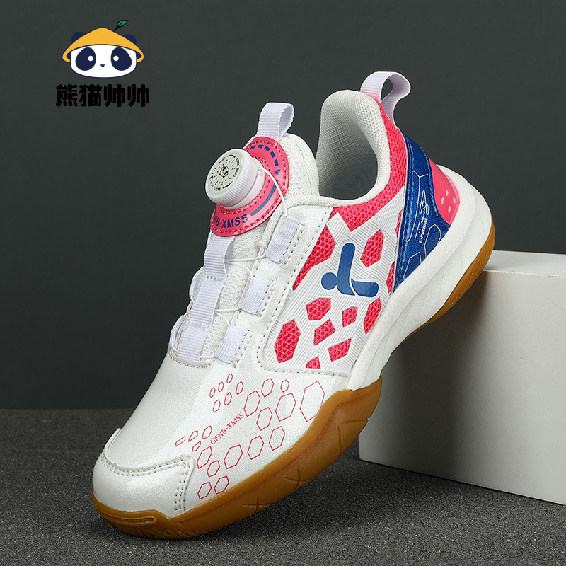 Cross-Border Fashion Children and Teenagers Swivel Buckle Badminton Shoes Table Tennis Volleyball Tennis Shoes Competition Training Shoes