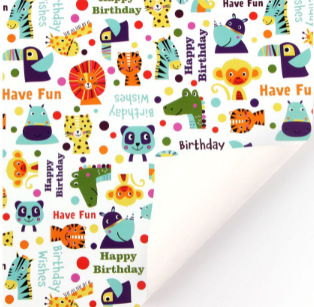 Suministro exclusivo transfronterizo de papel de regalo para el Día del Niño, papel de regalo de cumpleaños con dibujos animados, papel para manualidades infantiles. image 22