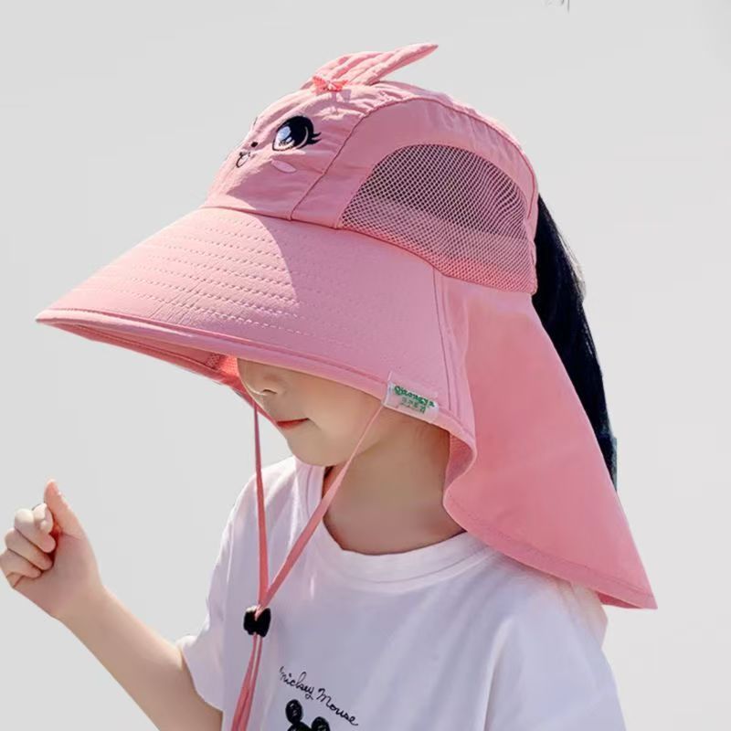 子供用ネックプロテクションサンハットビーチサンシェード大きなつば抗UV薄型通気性サンハットユニバーサル男の子と女の子用|undefined