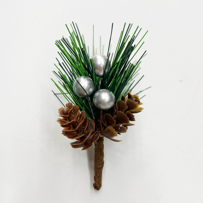 クロスボーダークリスマス装飾松葉挿しクリスマス装飾模擬松ぼっくり松葉クリエイティブギフトボックス DIY アクセサリー|undefined