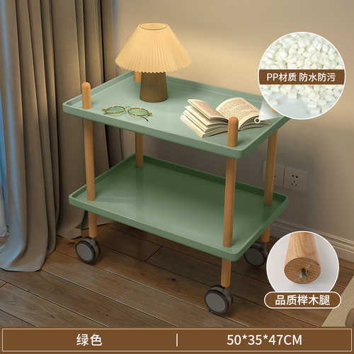 Danish trolley mobile sofa bedside coffee table small table bedside table simple mini solid wood side table corner table
