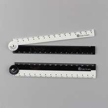 亚马逊新款雅思折叠尺黑白简约风直尺图形折尺 学生测量工具30CM