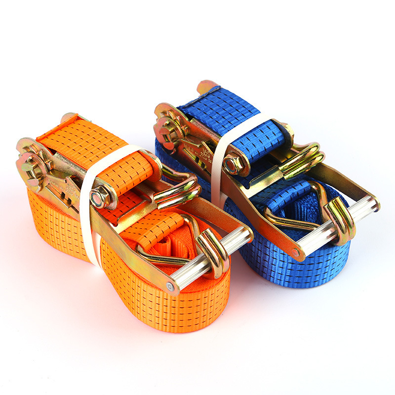 源头工厂桔色蓝色货车紧绳器捆绑器10米刹车带涤纶拉紧器现货批发