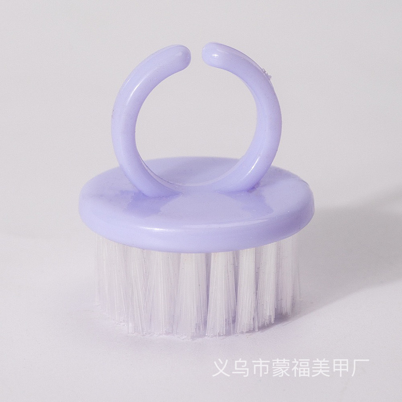 新款美甲指环刷软毛戒指刷短柄柔软扫灰尘清洁打磨指甲粉尘刷工具|undefined