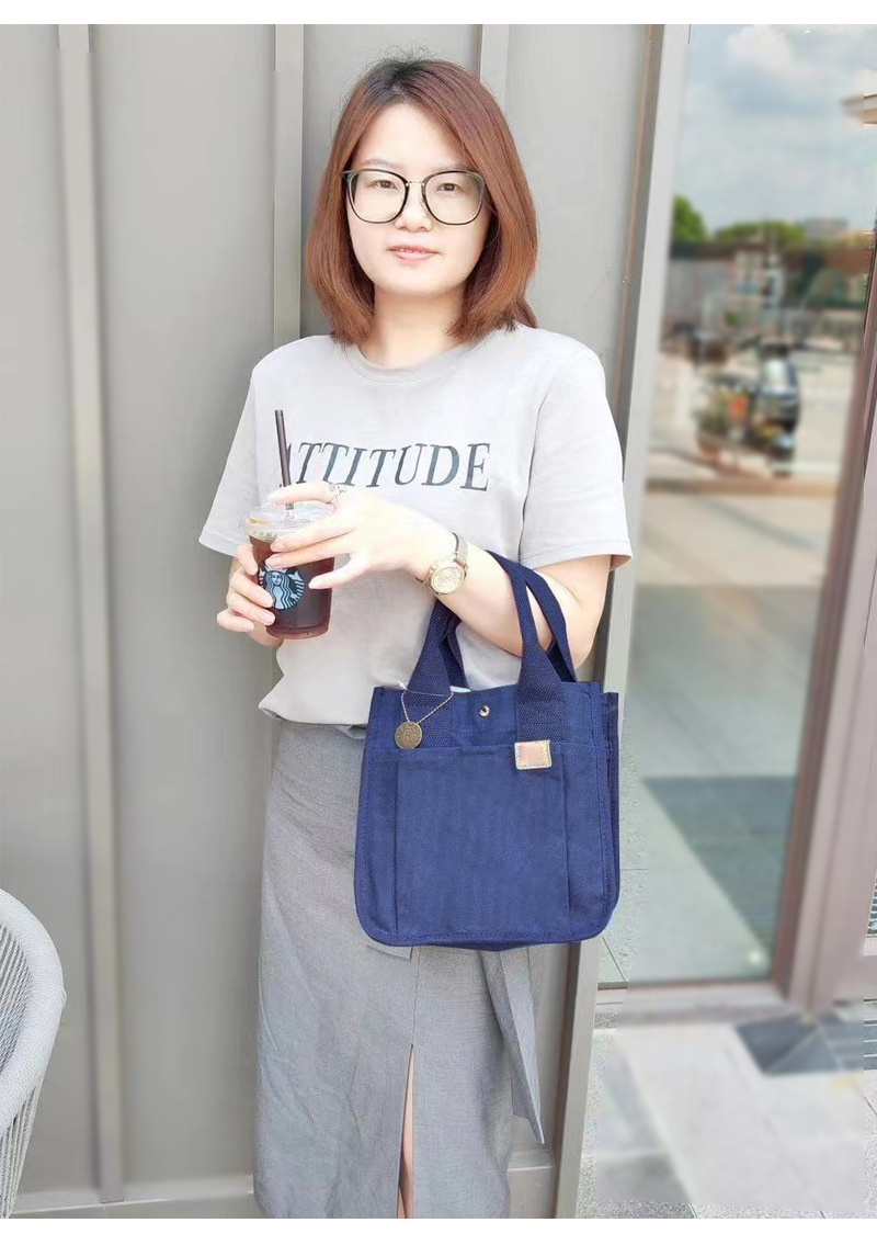 Japanischer Canvas Lunch Beutel Für Damen Robuste Henkeltasche_voghion.com