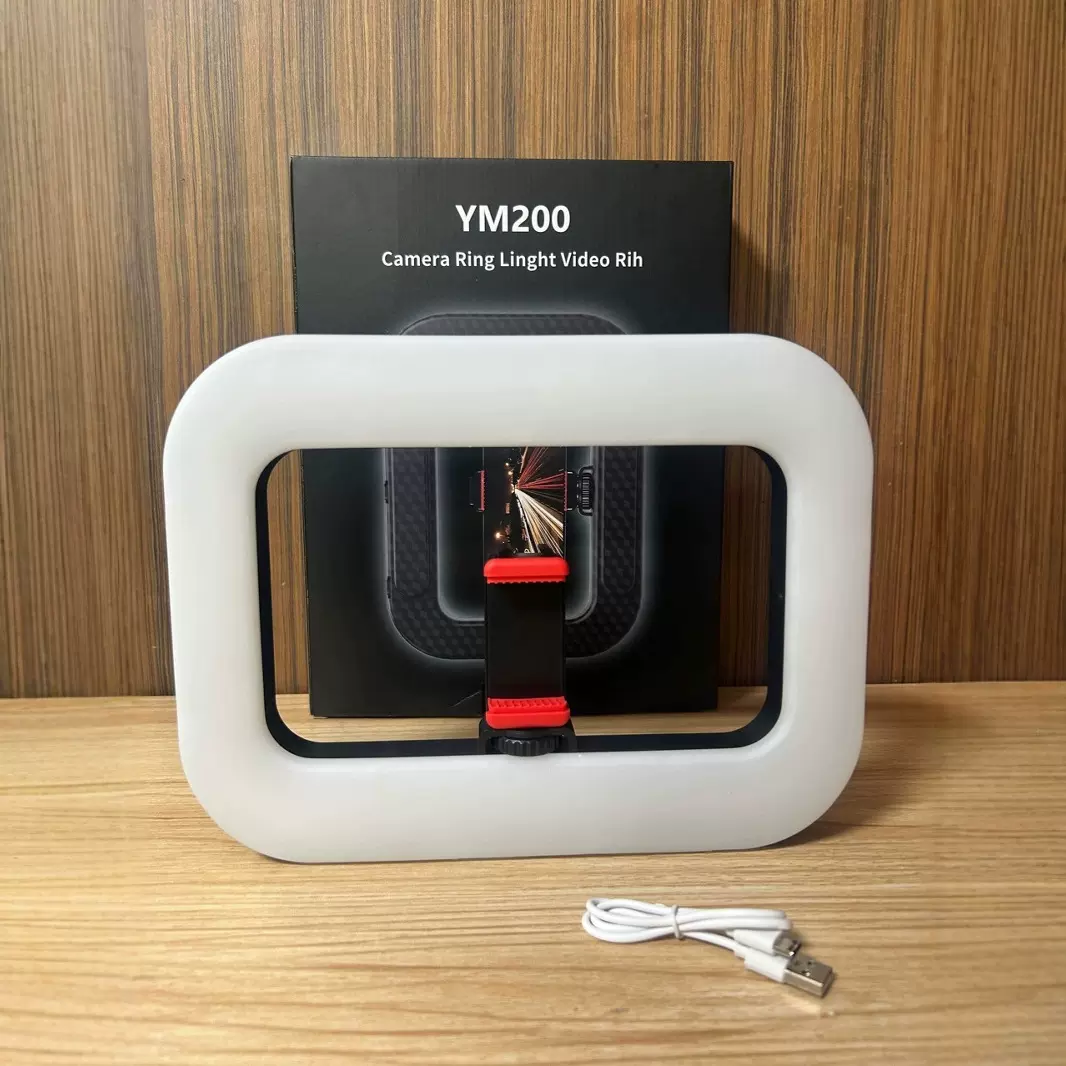 YM200手持环形补光灯 户外便携内置电池 照相补光灯 照明LED