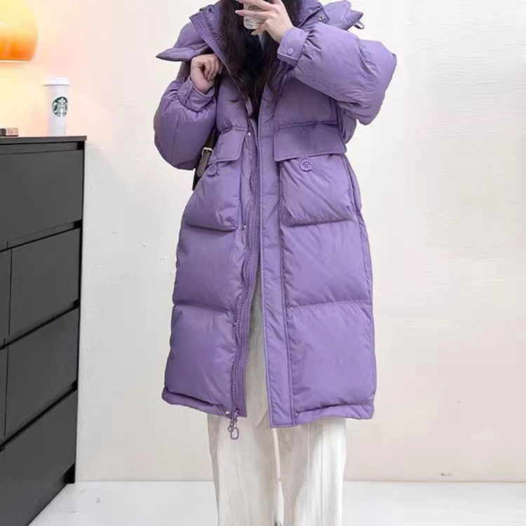 中长款过膝羽绒服女2025年冬季新款韩版宽松连帽休闲加厚抗冻保暖|undefined
