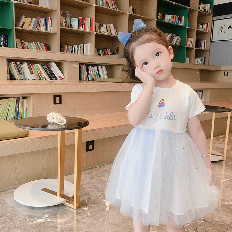 2026 Children's Dress Summer Thin Style Baby Short Sleeve Stylish Princess Dress Super Fairy Girl Gauze Dress Girls' Dress