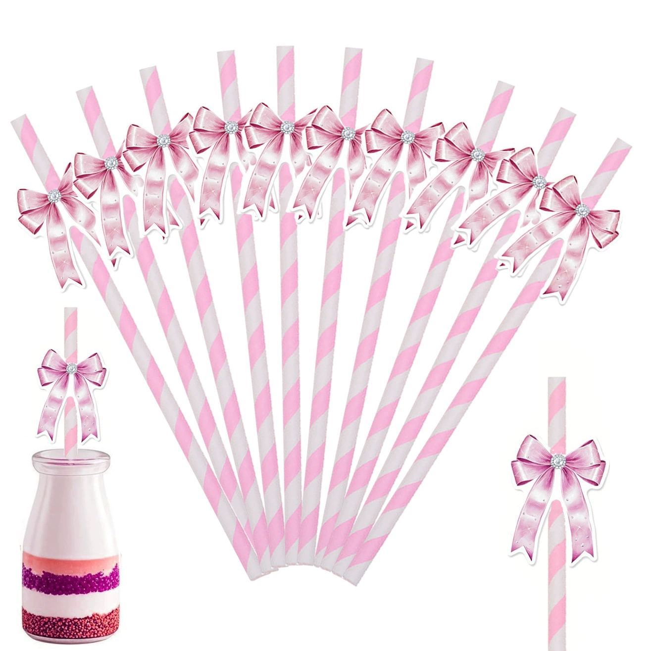 Креативные бумажные соломинки для украшения праздничного стола, десертного стола, дня рождения, платья, пудинга, бутылки, торта (для торта)
