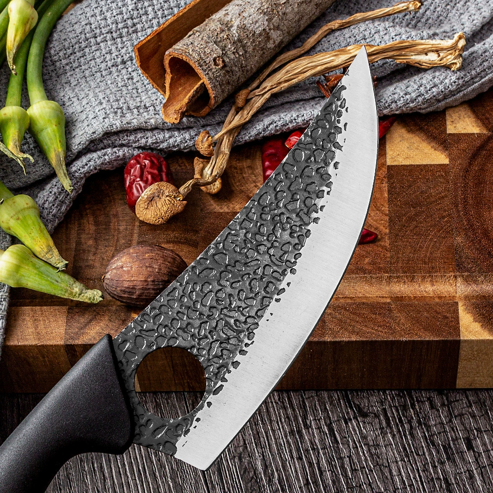 Кованый разделочный нож, нож для резки мяса, ретро слайсер кинжал, тактический нож маленький кривой нож