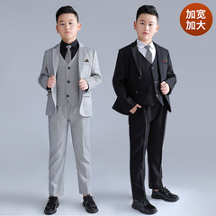 Children's suit with extra fat and handsome three-piece suit for middle-aged and older children, fat version of student piano host dress