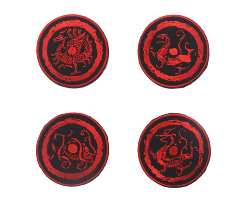 Chinese mythical beasts Qinglong White Tiger Suzaku Xuanwu Four Gods 3D embroidery Velcro cloth patch patch