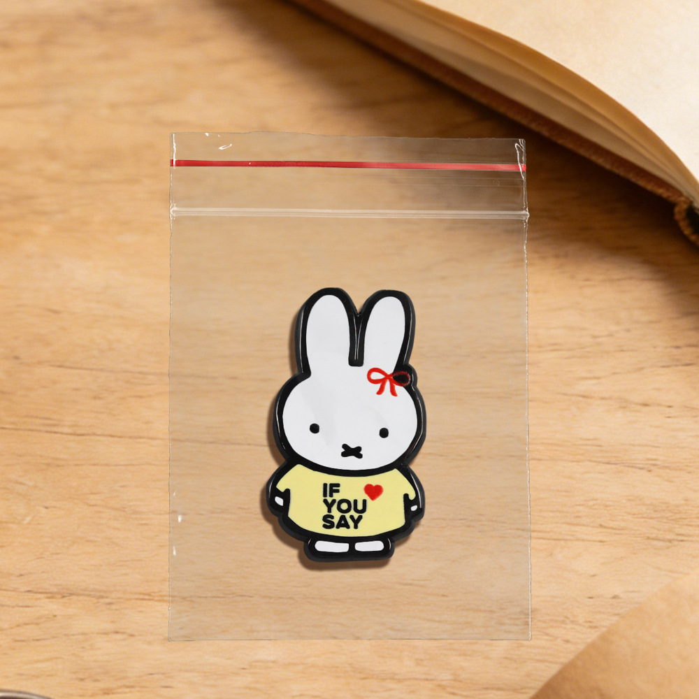Classic Cartoon Brooch if You Say White Rabbit Badge Love Slogan Enamel Pin Fashion Collar Decoration Gift