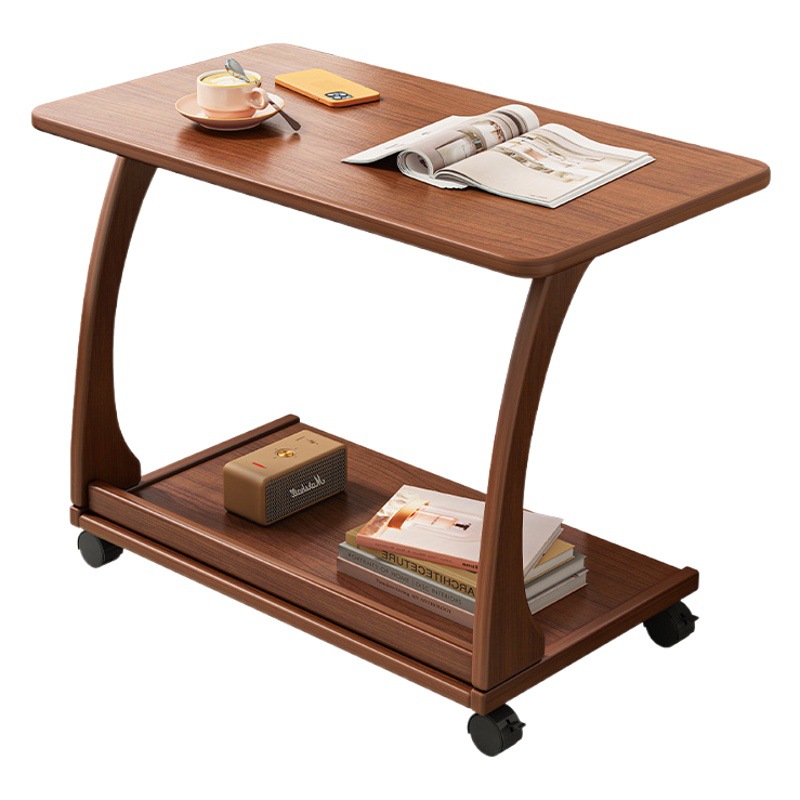 Mesa lateral de sofá al por mayor mesa pequeña portátil con ruedas mini mesa de café sala de estar pequeño apartamento C-tipo mesa de esquina cuadrada mesa de té