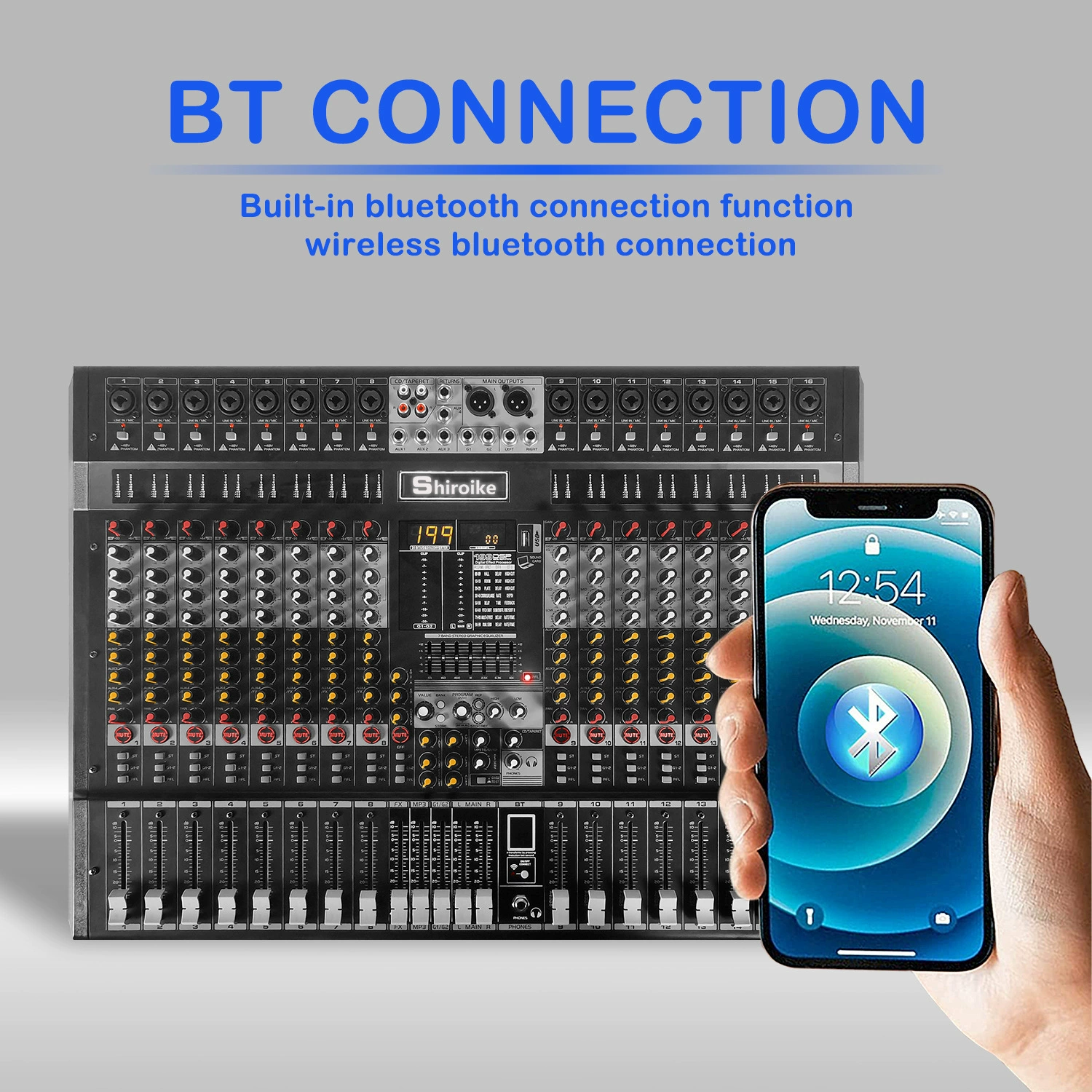 GAX-XM16 профессиональный 16-канальный Bluetooth цифровой микшер DJ музыкальное пение микшер стерео микшер