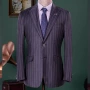 定做男士条纹新款男西服