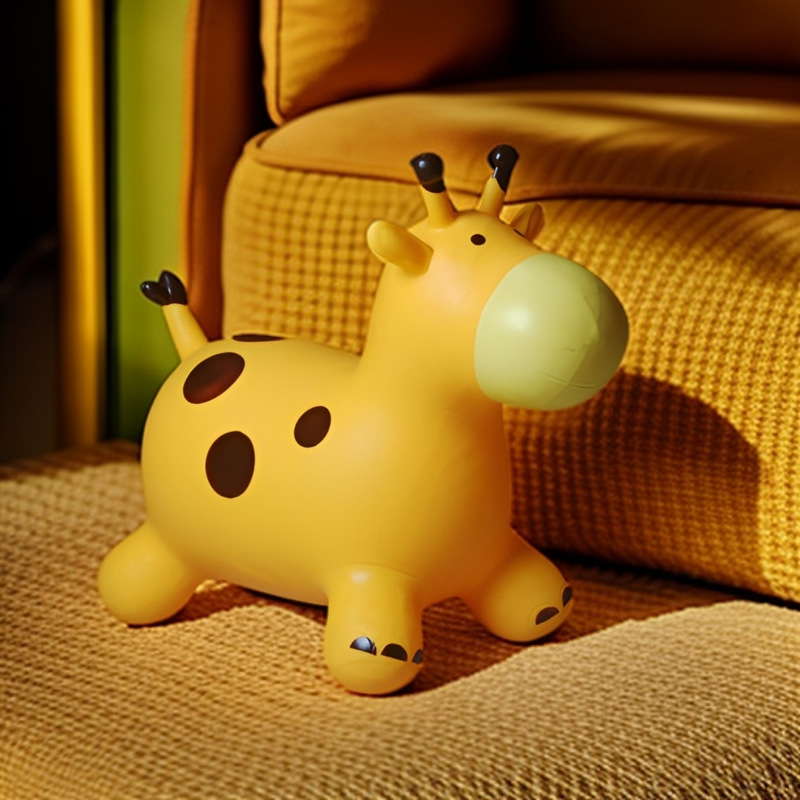 Yellow air pump, giraffe