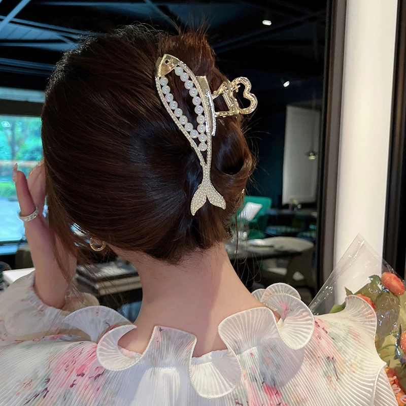  retro бусины из жемчуга, булавка краба, зажим для волос, акула